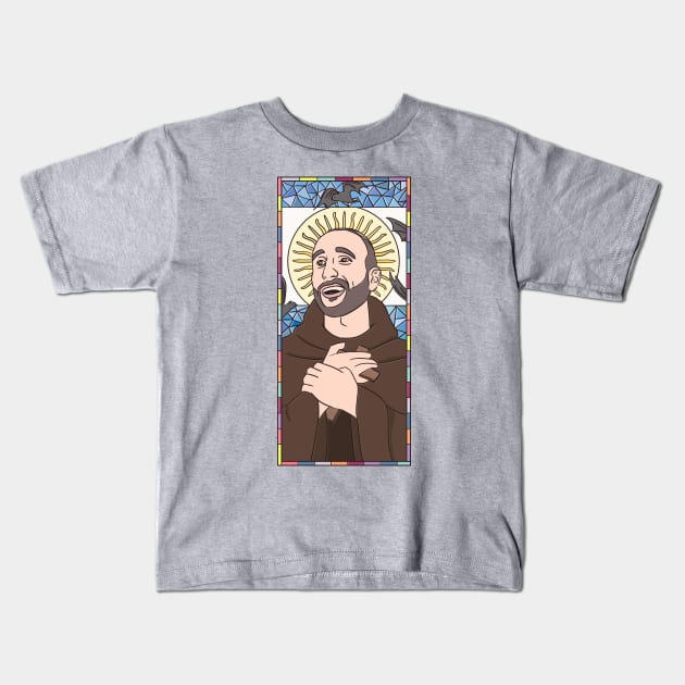 Manu Ginobili Stained Glass Kids T-Shirt by opiester